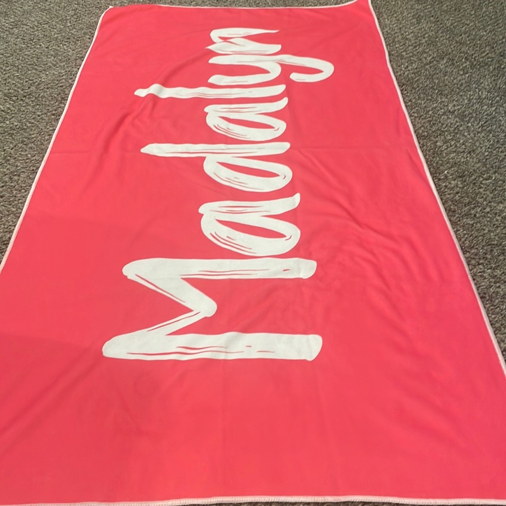 Pink madalyn beach towel